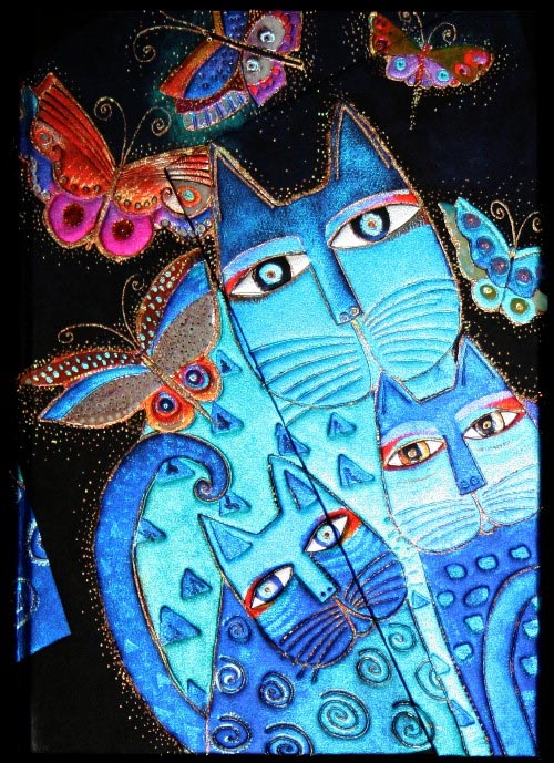 Paperblanks Journal diary - Laurel Burch : Blue Cats and Butterflies - MIDI