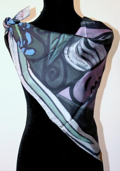 Pañuelo Picasso - Desnudo con ramo de iris y con espejo