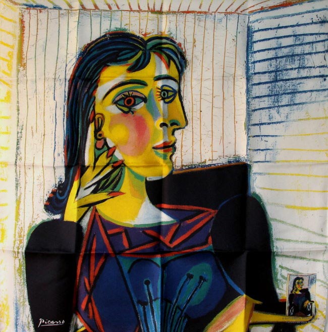 Picasso Scarf - Portrait of Dora Maar (unfolded)