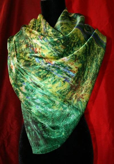 Claude Monet silk scarf - Japanese bridge