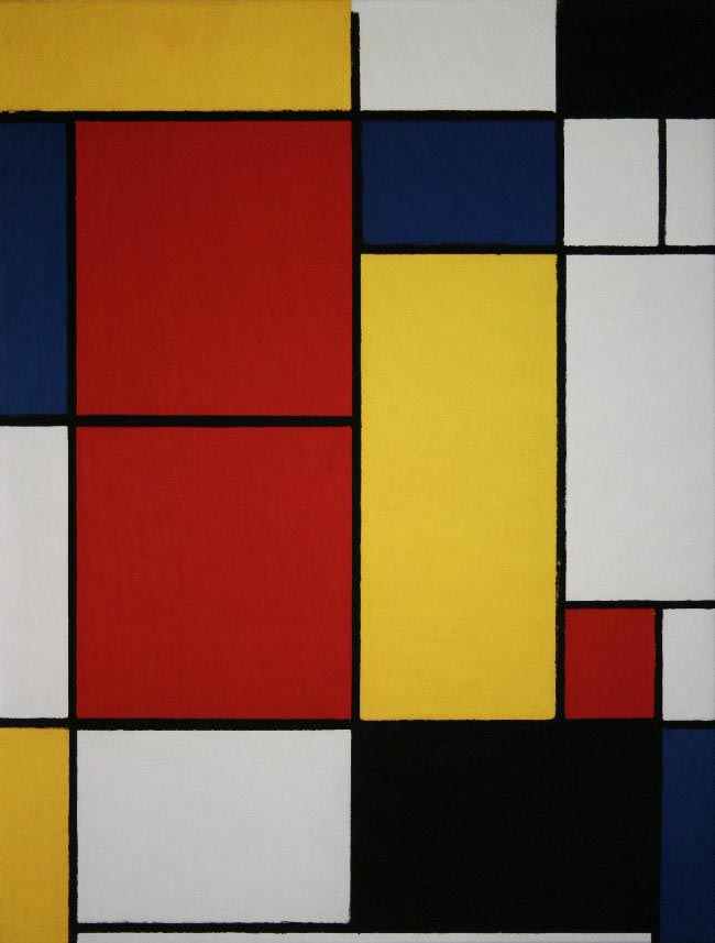 Stampa su tela Mondrian - Composizione 2