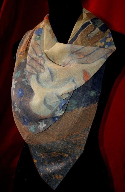 Gustav Klimt Scarf - The kiss - 90 x 90 cm