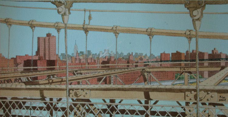 Juillard - Brooklyn Bridge - affiche signée et numérotée