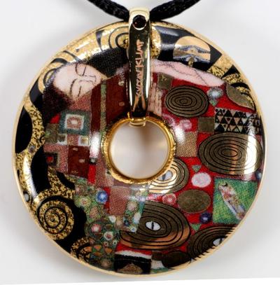 Pendentif en porcelaine Klimt : L’Accomplissement