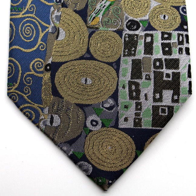 Gustav Klimt Silk tie - Fulfillment (Blue)