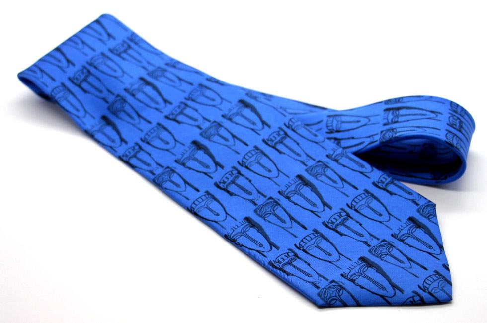 Cravate Modigliani - Visage (bleu)