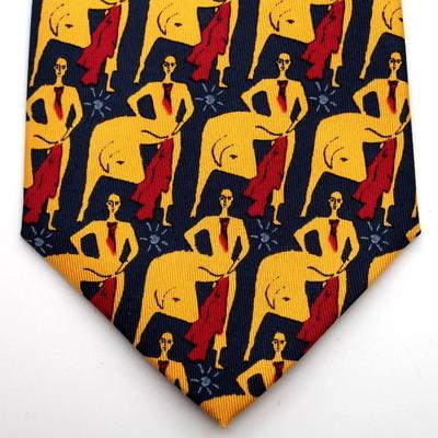 Jean Cocteau Silk tie - Corrida (navy-blue)