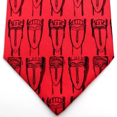 Cravate Modigliani - Visage (rouge)
