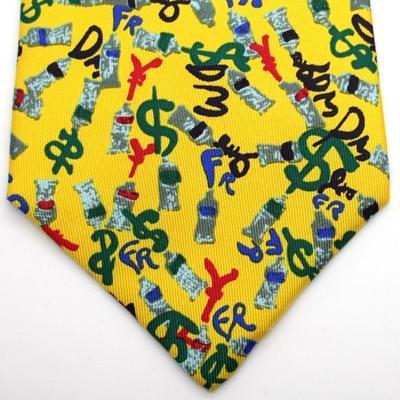 Arman Silk tie - Currency (yellow)