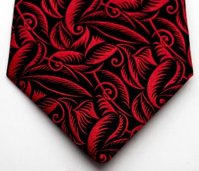 Cravate Dufy - Tulipes et Feuilles (rouge)