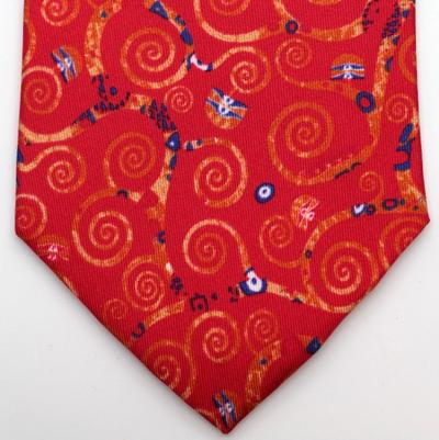 Cravate Klimt - L'arbre de vie (rouge)