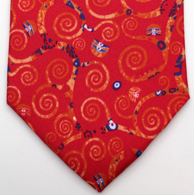 Cravatta Klimt - L'albero di vita (rosso)