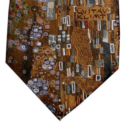 Silk tie - Gustav Klimt - The Kiss (Gold)