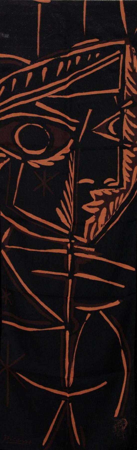 Foulard En Soie Vintage à Motif Picasso - Multicolore - Occasion