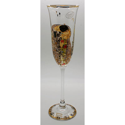 Gustav Klimt Champagne glass : The kiss
