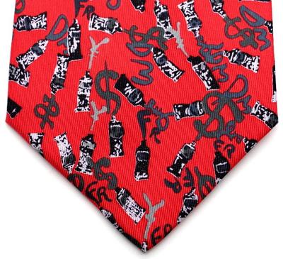 Arman Silk tie - Currency (red)