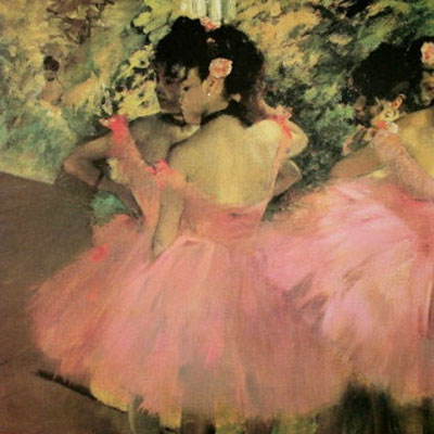 Lámina Edgar Degas - Bailarinas en rosa