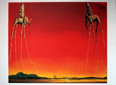 Affiche Salvador Dali - Les éléphants
