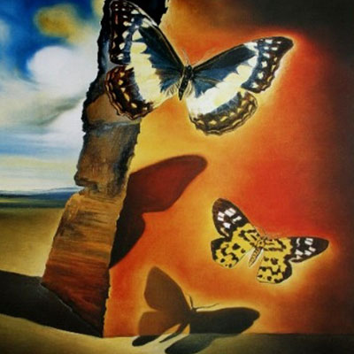 Affiche Salvador Dali - Paysage aux papillons