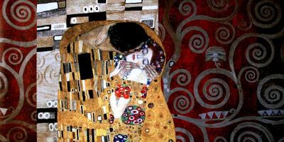 Affiche Gustav Klimt - Le Baiser (Argent)