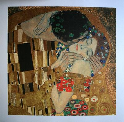 Gustav Klimt Art Print - The kiss (detail)