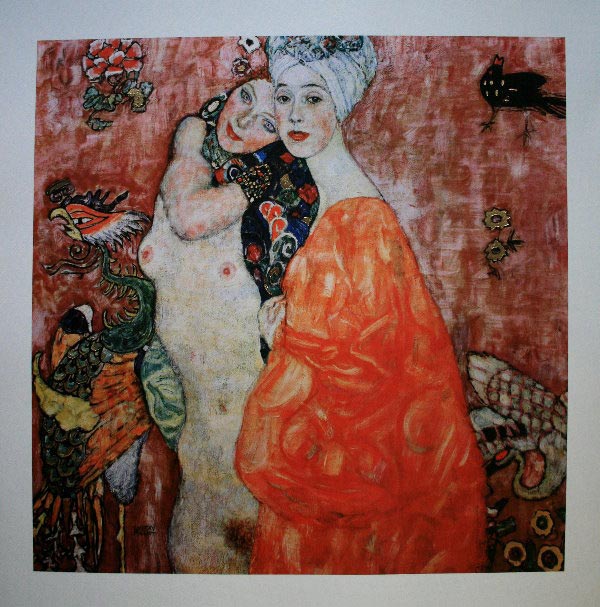 Gustav Klimt Art Print - The two friends