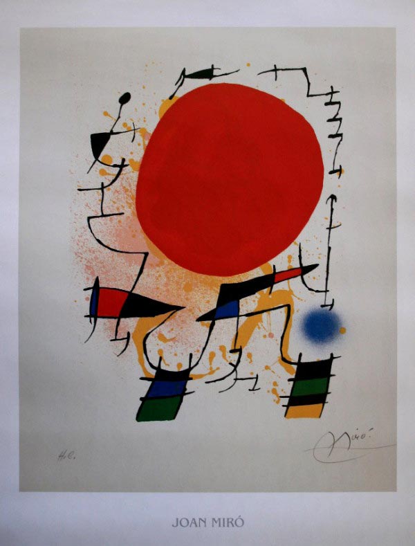 Affiche Joan Miro - Le soleil rouge