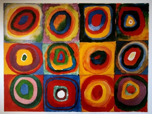 Affiche Kandinsky - Carrés et cercles concentriques