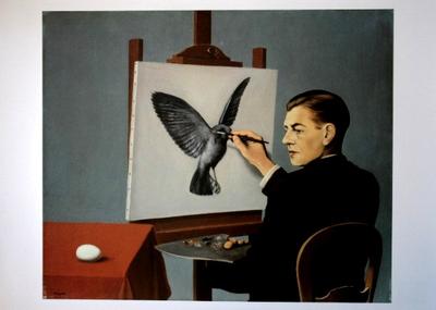 René Magritte Art Print - Clairvoyance (Self Portrait)