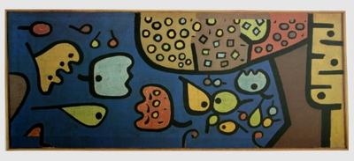 Affiche Paul Klee - Fruits sur fond bleu