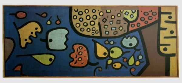 Paul Klee Art Print - Fruits on blue bottom