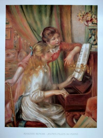 Stampa Auguste Renoir - Ragazze al pianoforte