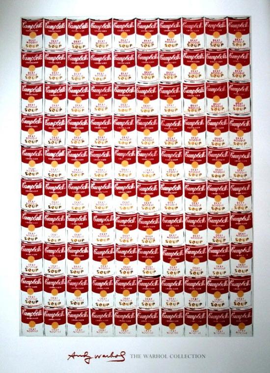 Lámina Andy Warhol - 100 Latas de sopa Campbell - 66 x 91 cm - Pop Art