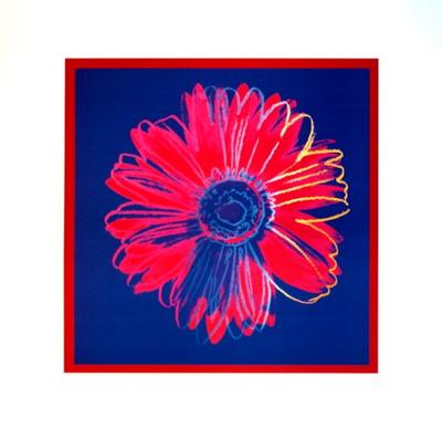 Andy Warhol Art Print - Daisy Blue & Red