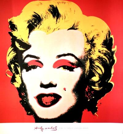 Lámina Warhol - Marilyn Monroe on red ground