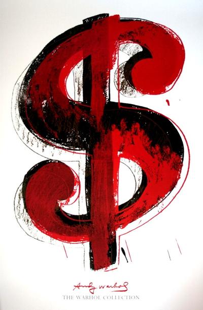Affiche Andy Warhol - Signe du dollar