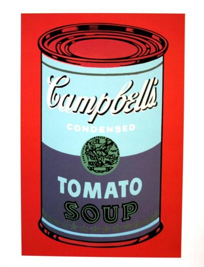 Andy Warhol Art Print - Campbell's Soup Can (blue & purple)