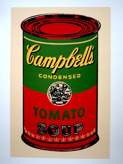 Andy Warhol Art Print - Campbell"s Soup Can (green & red)
