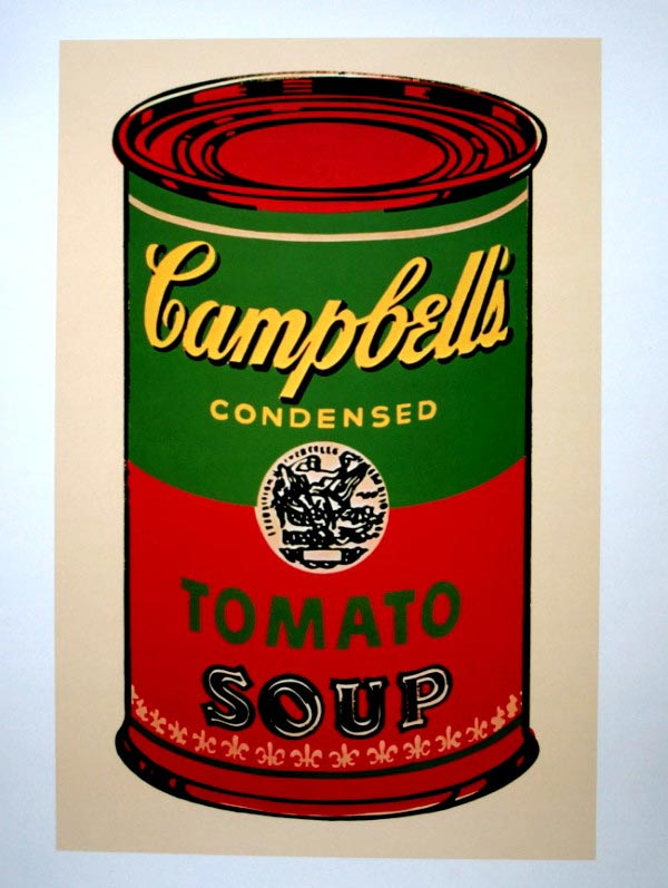 Andy Warhol Art Print - Campbell"s Soup Can (green & red)