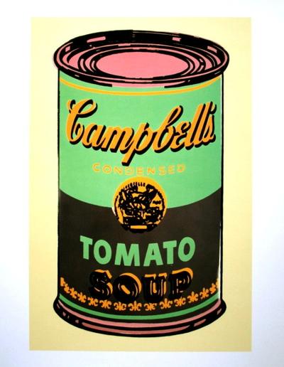 Affiche Andy Warhol - Soupe Campbell (vert et violet)