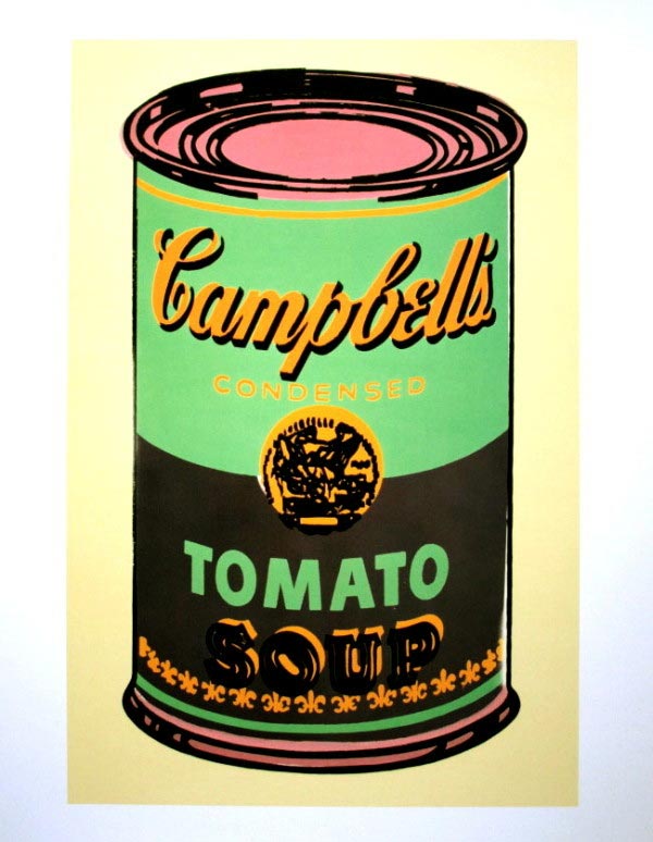 Andy Warhol Art Print - Campbell's Soup Can (green & purple)
