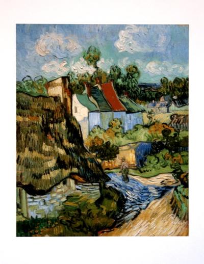 Affiche Vincent Van Gogh - Maisons à Auvers