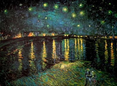 Lámina Van Gogh - Noche estrellada sobre el Ródano