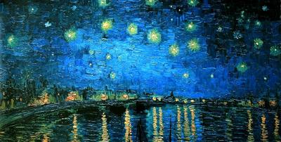 Affiche Vincent Van Gogh - Nuit étoilée sur le Rhône