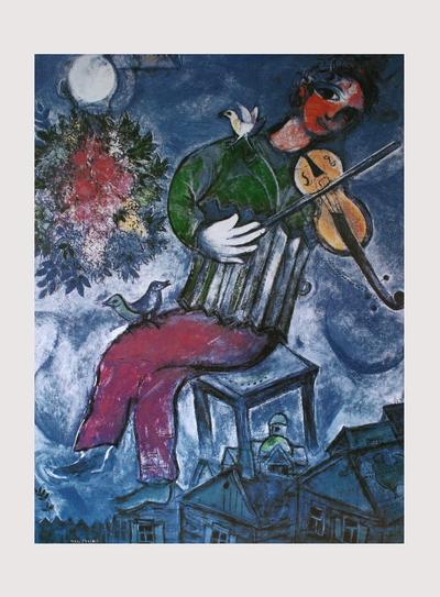 Stampa Marc Chagall - Il violinista blu