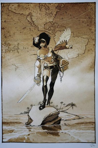 Olivier Vatine Art Print - La femme pirate