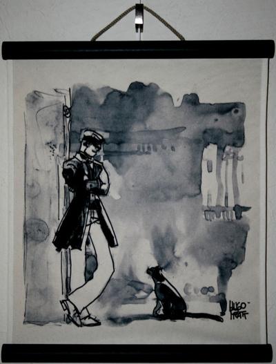 Sérigraphie sur toile Corto Maltese - Le chat