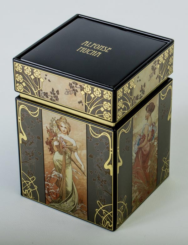 Alphonse Mucha tea box : The seasons