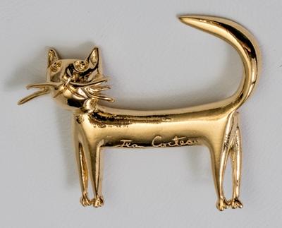 Broche Jean Cocteau : El gato (dorado)