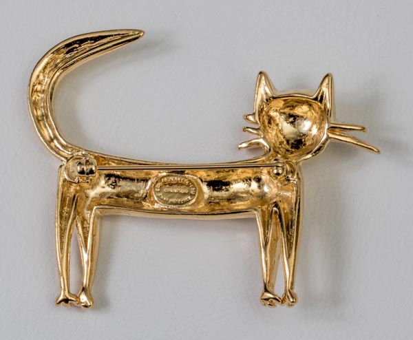 Broche Jean Cocteau : Le chat (doré)